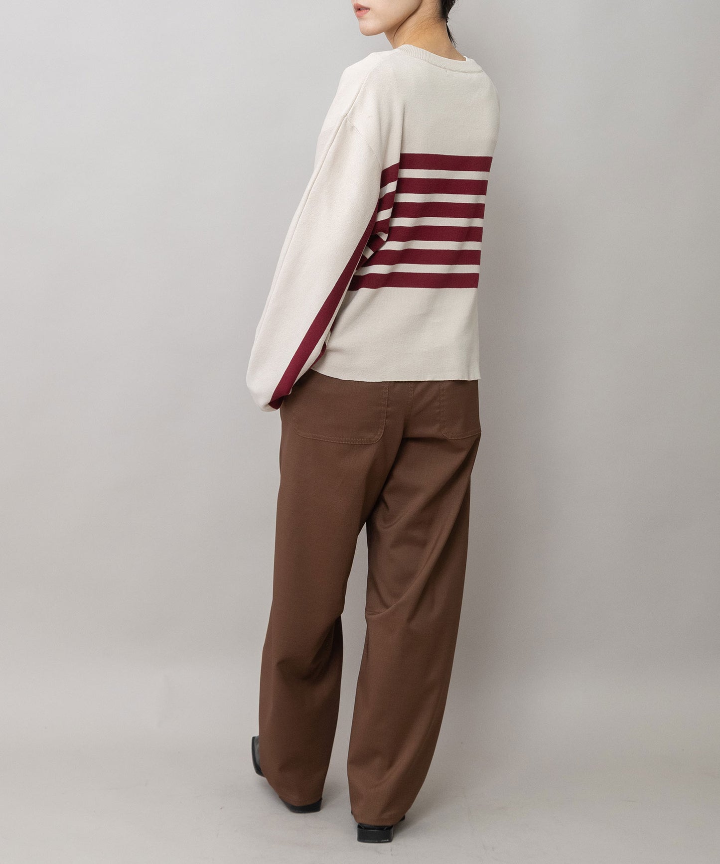 シック＆シンポリエステルツイル バレルパンツ