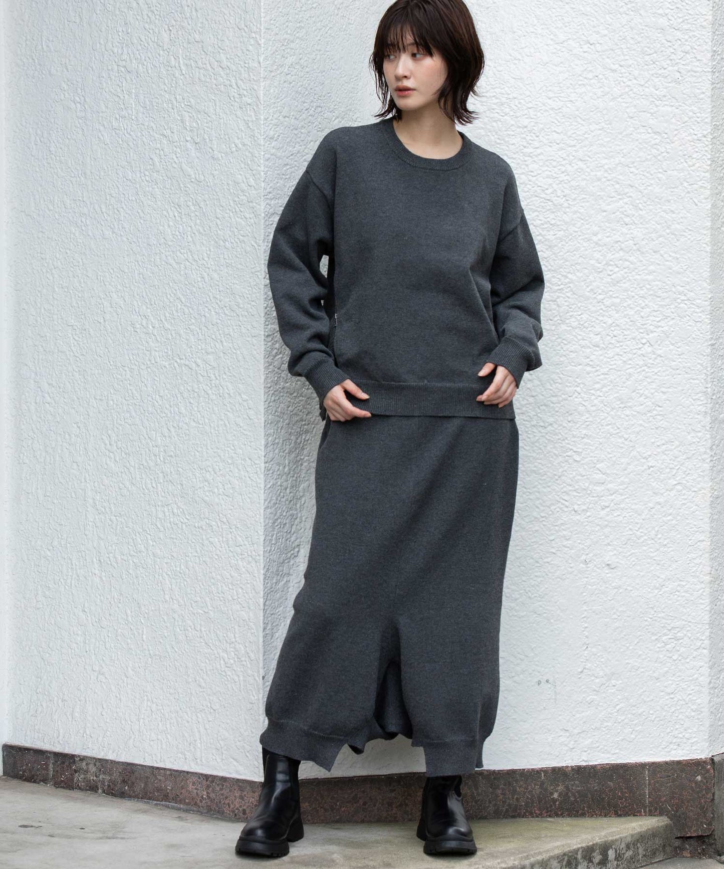 7GG天竺編みニットルーズパンツ