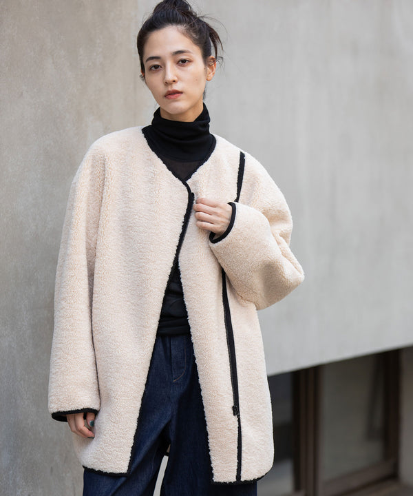 シープボアムートンライダースコート