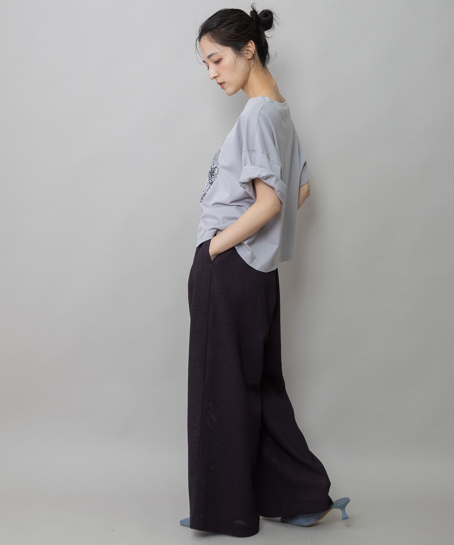 コットンジャージパイソン柄プリントTシャツ