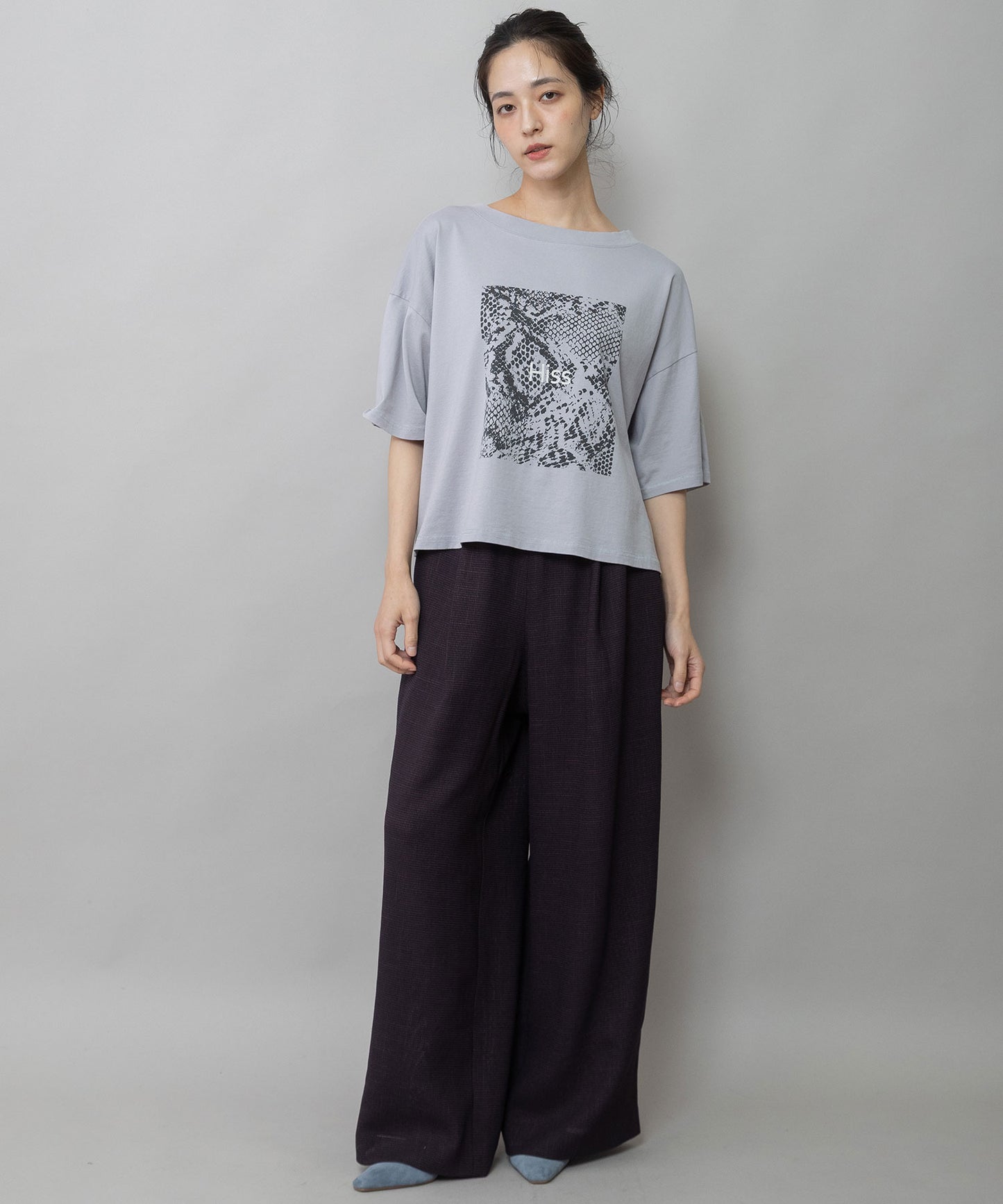 コットンジャージパイソン柄プリントTシャツ