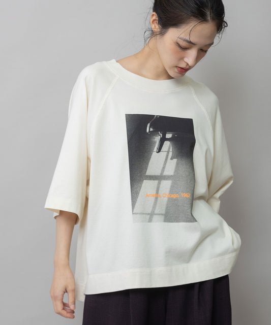 コットンジャージフォトプリントTシャツ