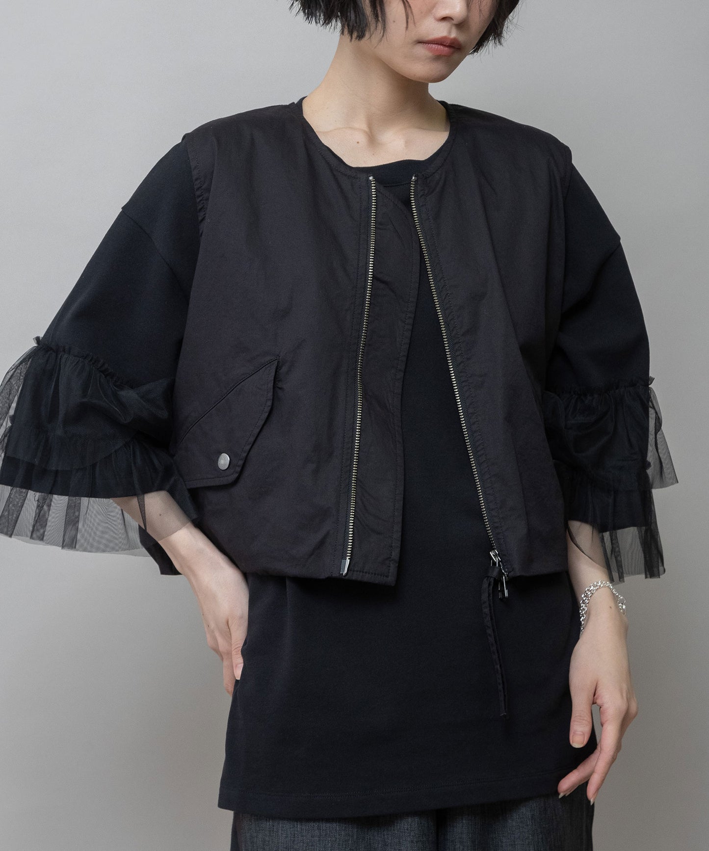 【ウォッシャブル】オーガニックコットンツイル×octaジレ