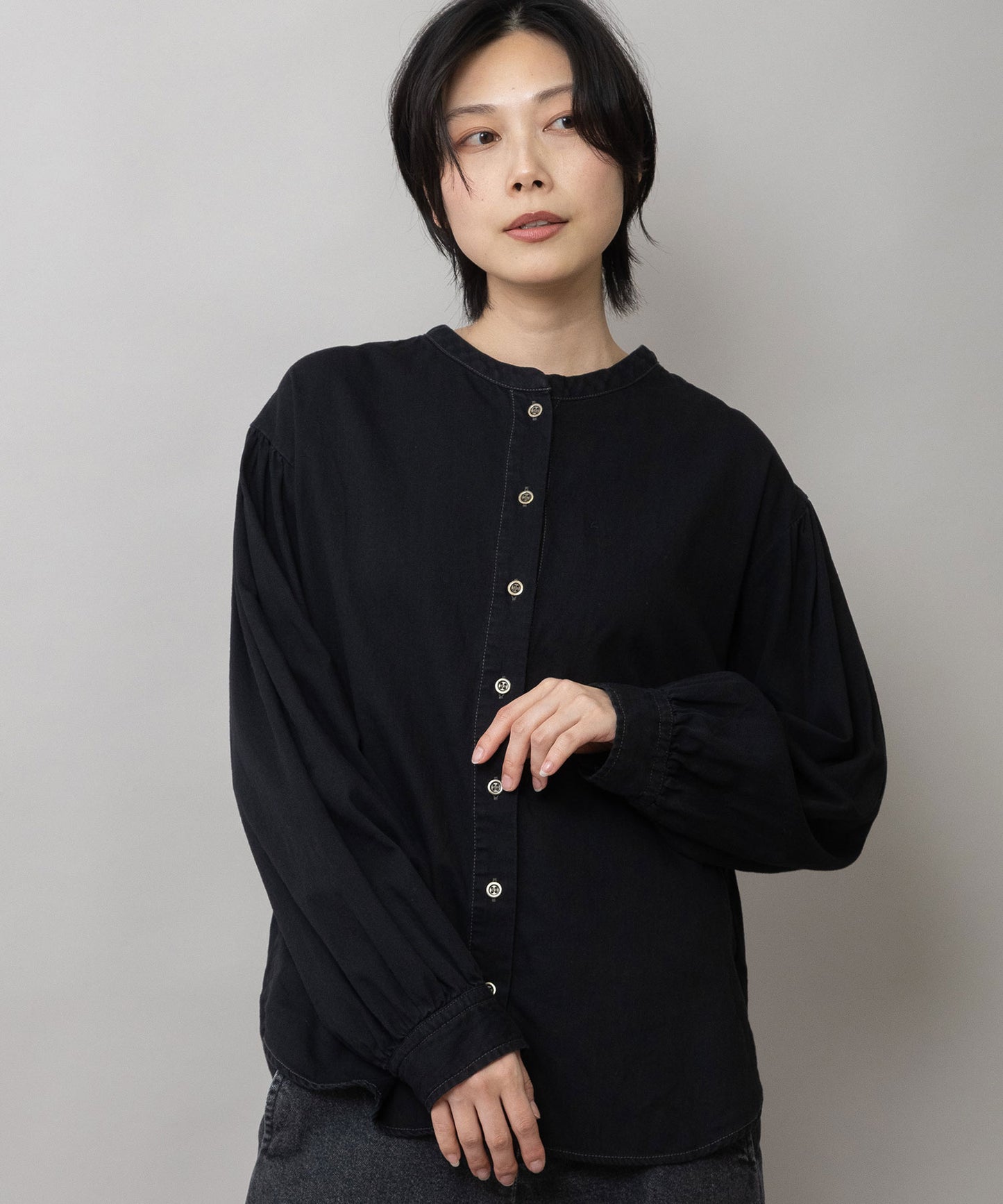 5.5ozデニム 2wayブラウス