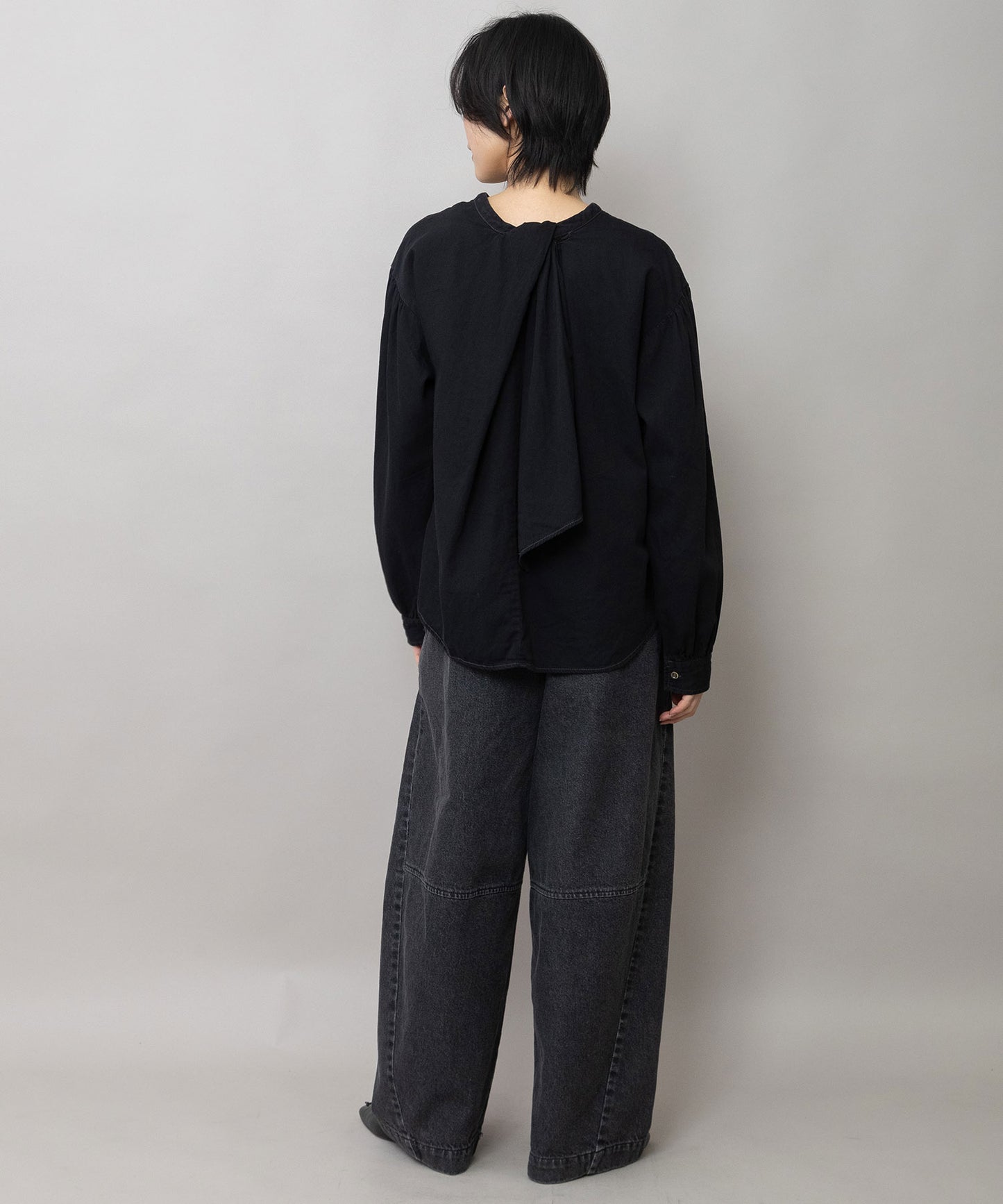 11ozオープンエンドデニム バレルパンツ