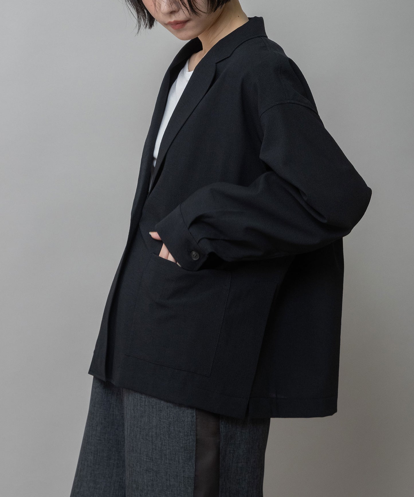 【UVカット】【防シワ】【ウォッシャブル】ストレッチサップジャケット