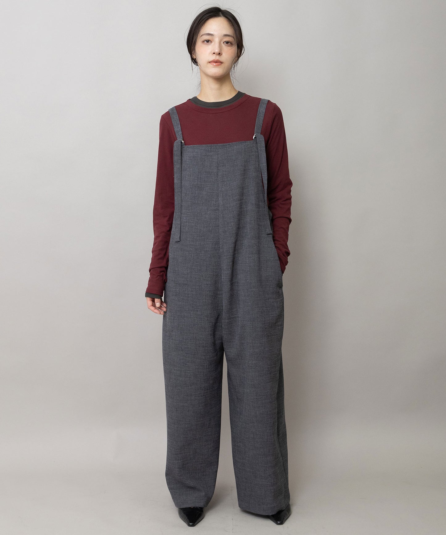 【防シワ性】ドライメランジドビー サロペット