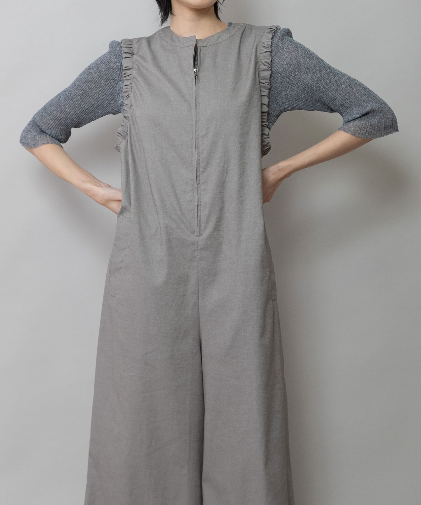 【UVカット】【接触冷感】【速乾性】ヘンプシャンブレーコンビネゾン