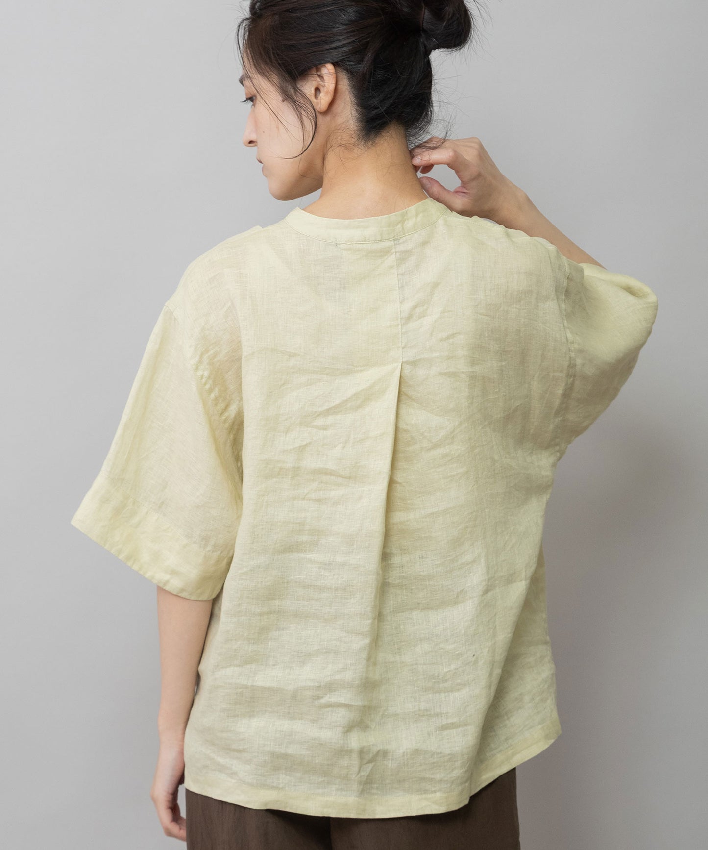 【吸水性】【発散性】60sフレンチリネンハーフスリーブシャツ