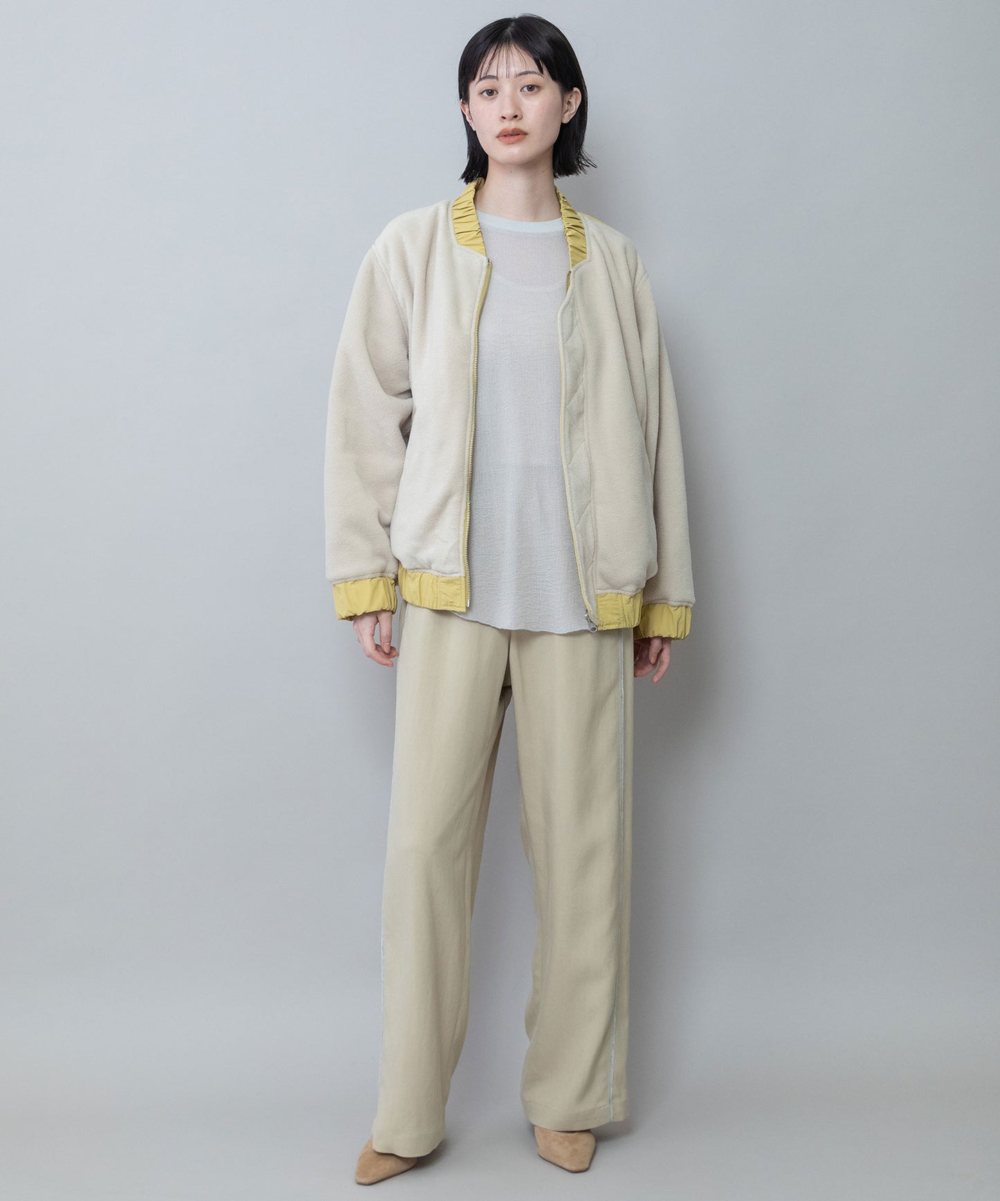 ナイロンタフタ×フリースリバーシブルブルゾン