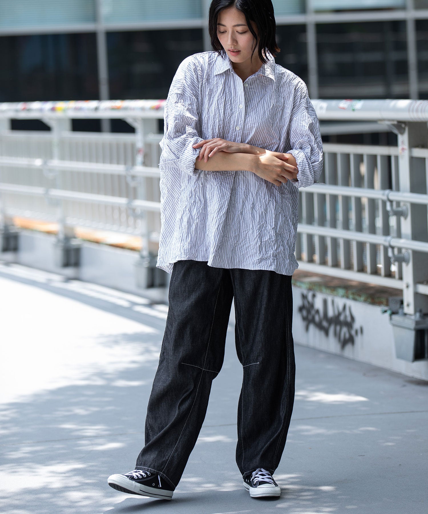 ワッシャーブロード＆ストライププルオーバーシャツ – Munich web shop