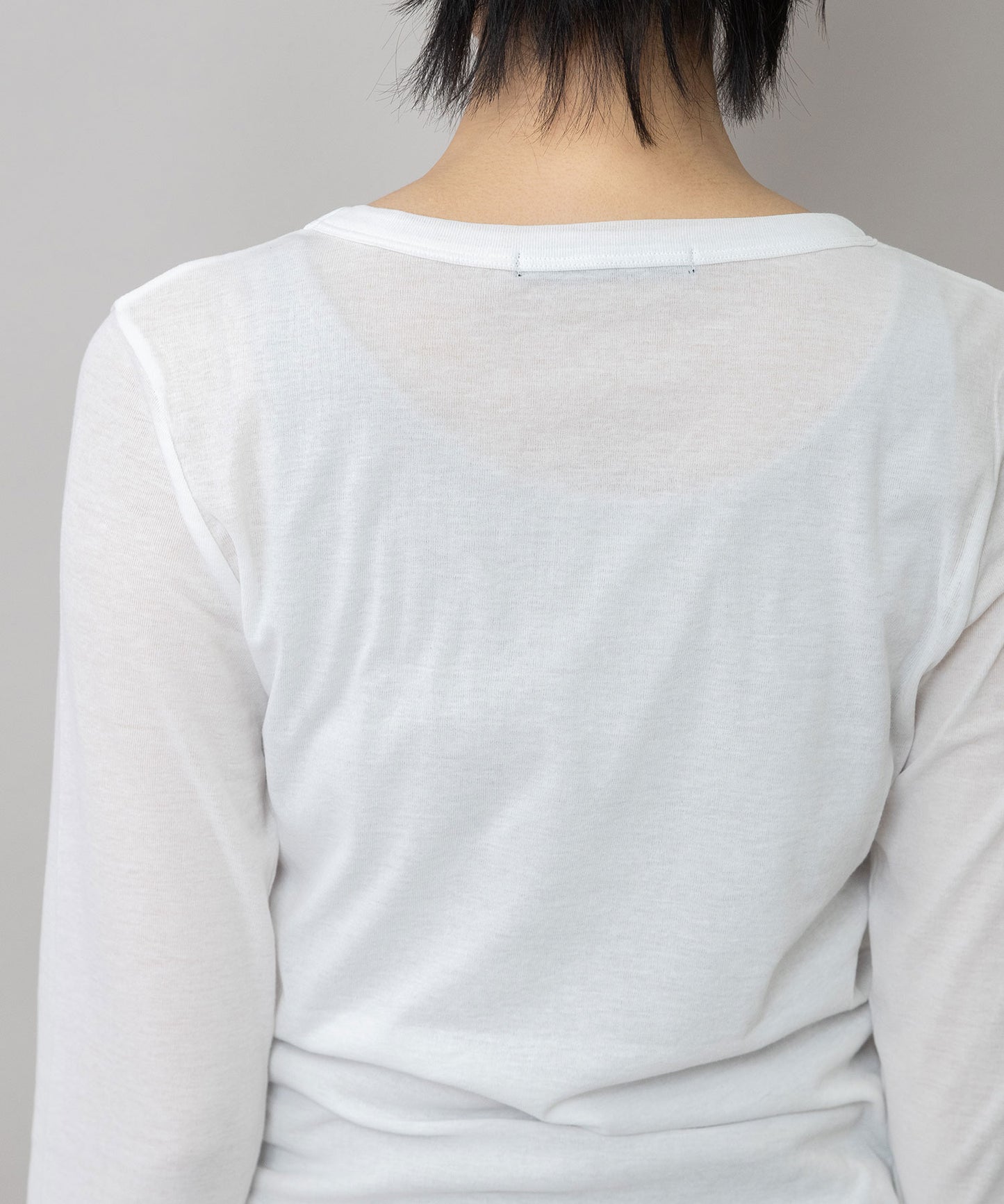 【定番】シアーストレッチリブクルーネックプルオーバー