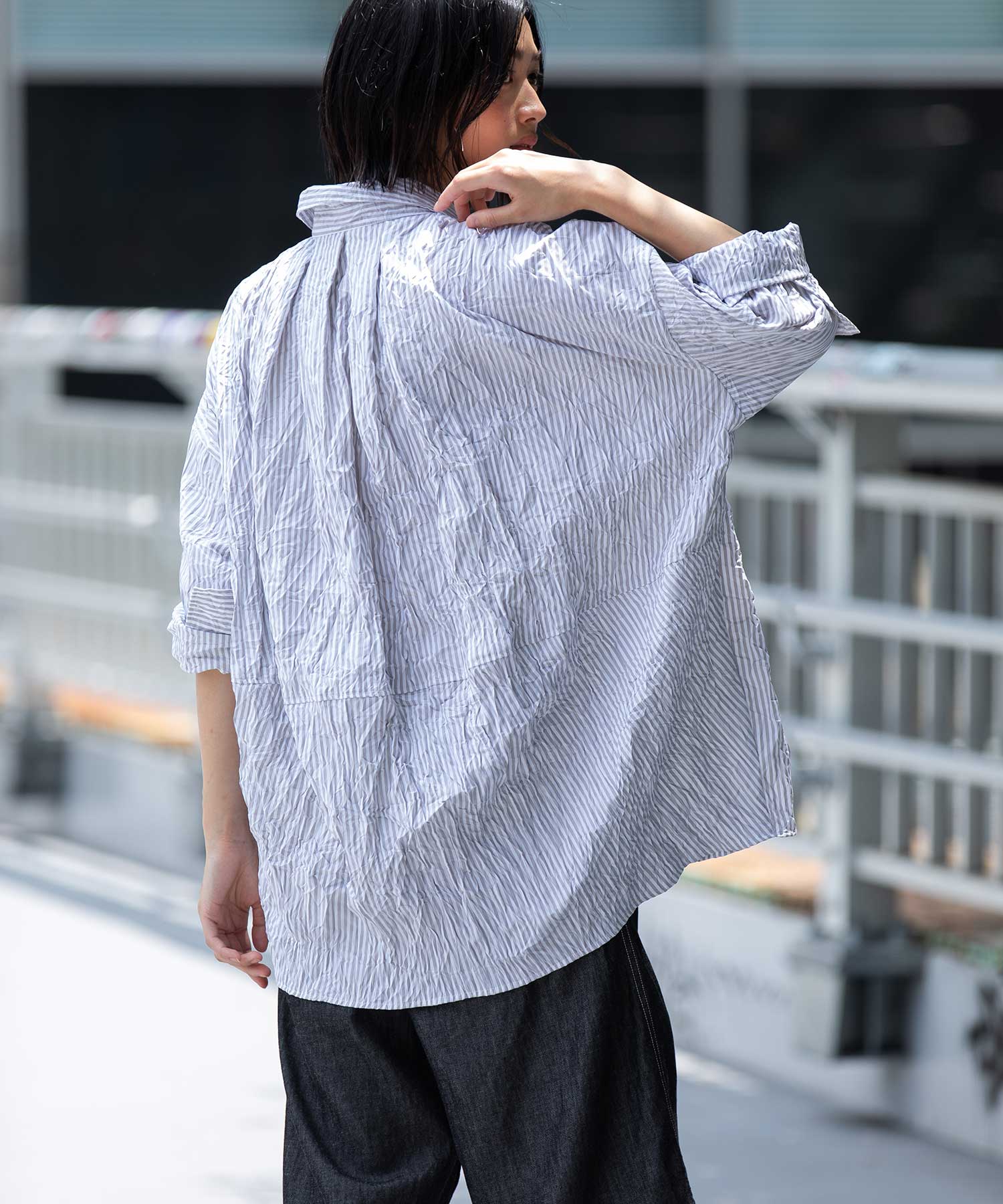 ワッシャーブロード＆ストライププルオーバーシャツ – Munich web shop