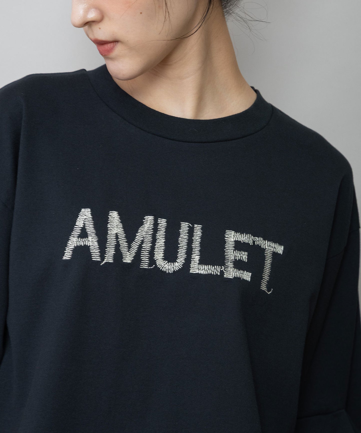 コットンジャージロゴ刺繍Tシャツ