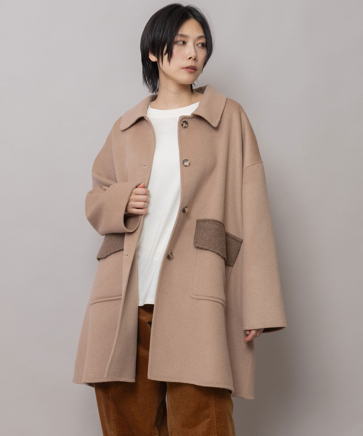 ウールダブルビーバー ショートバルコート