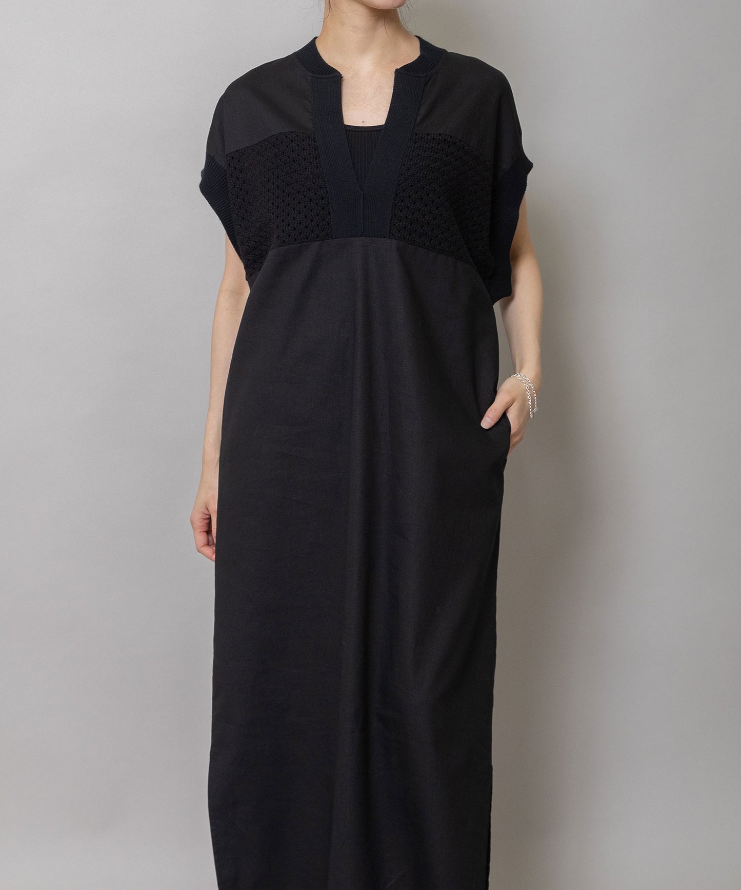 コットンリネンポプリン×ラッセルワンピース