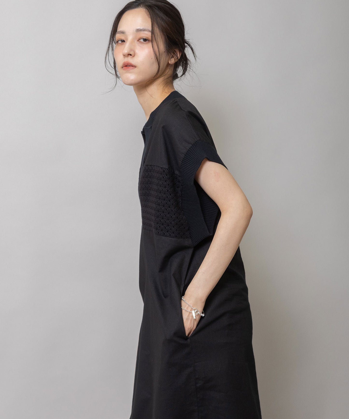 コットンリネンポプリン×ラッセルワンピース