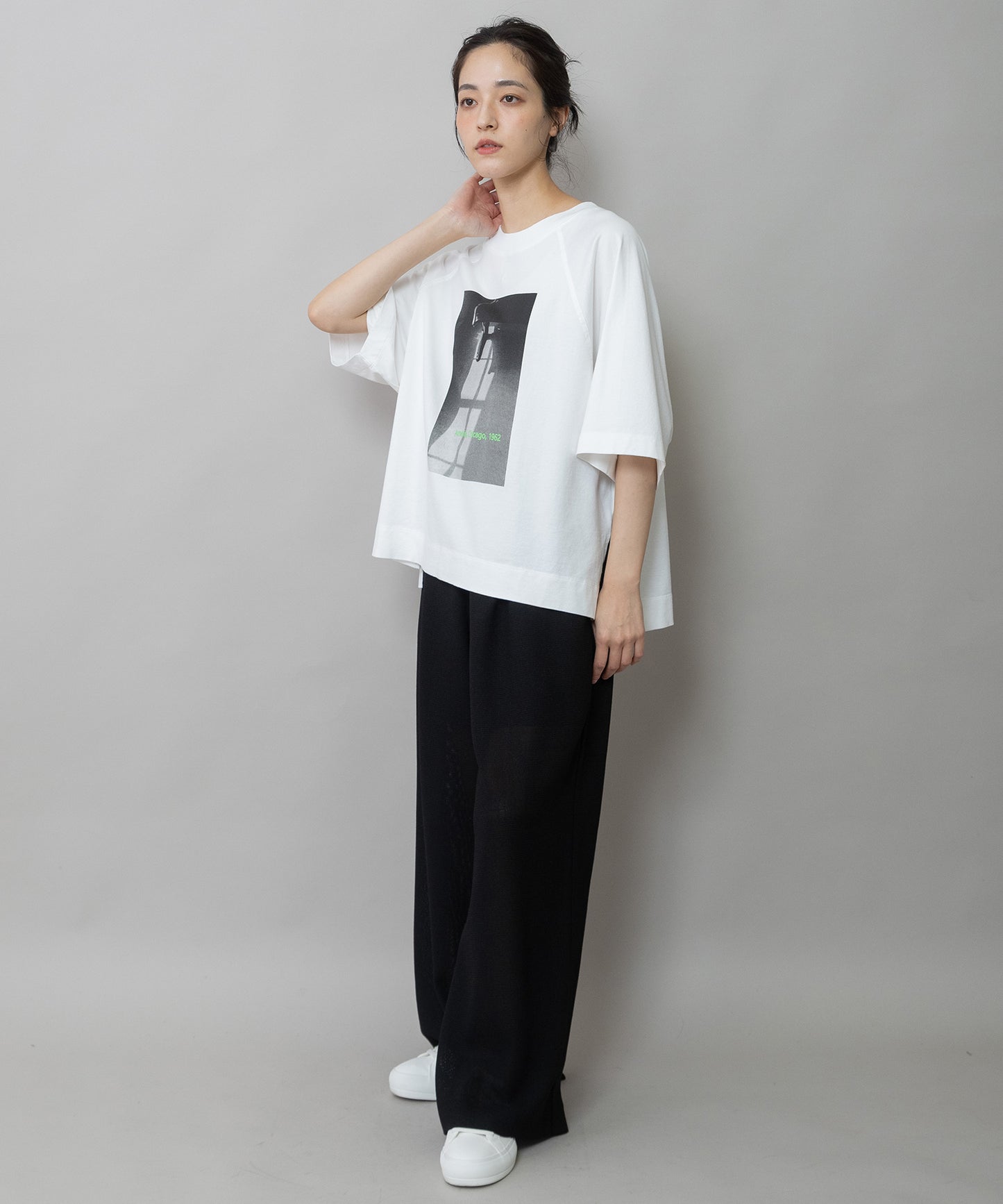 コットンジャージフォトプリントTシャツ