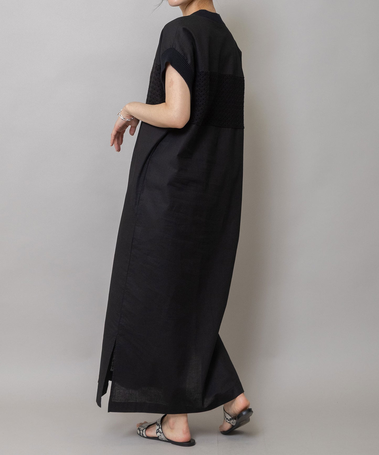 コットンリネンポプリン×ラッセルワンピース