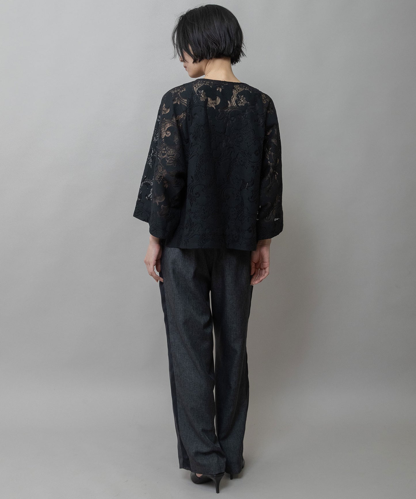 コットンポリエステルレースドッキングブラウス