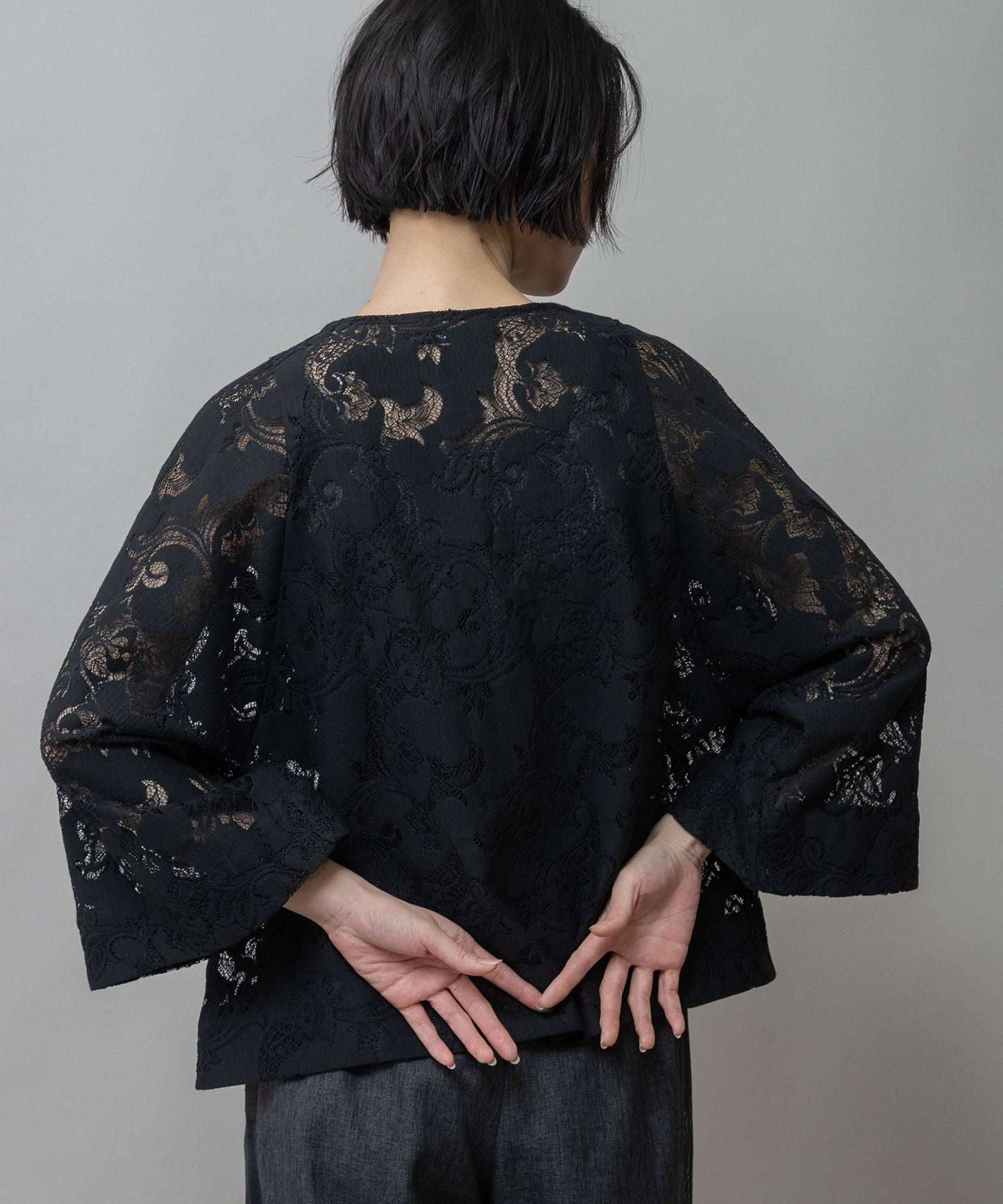 コットンポリエステルレースドッキングブラウス