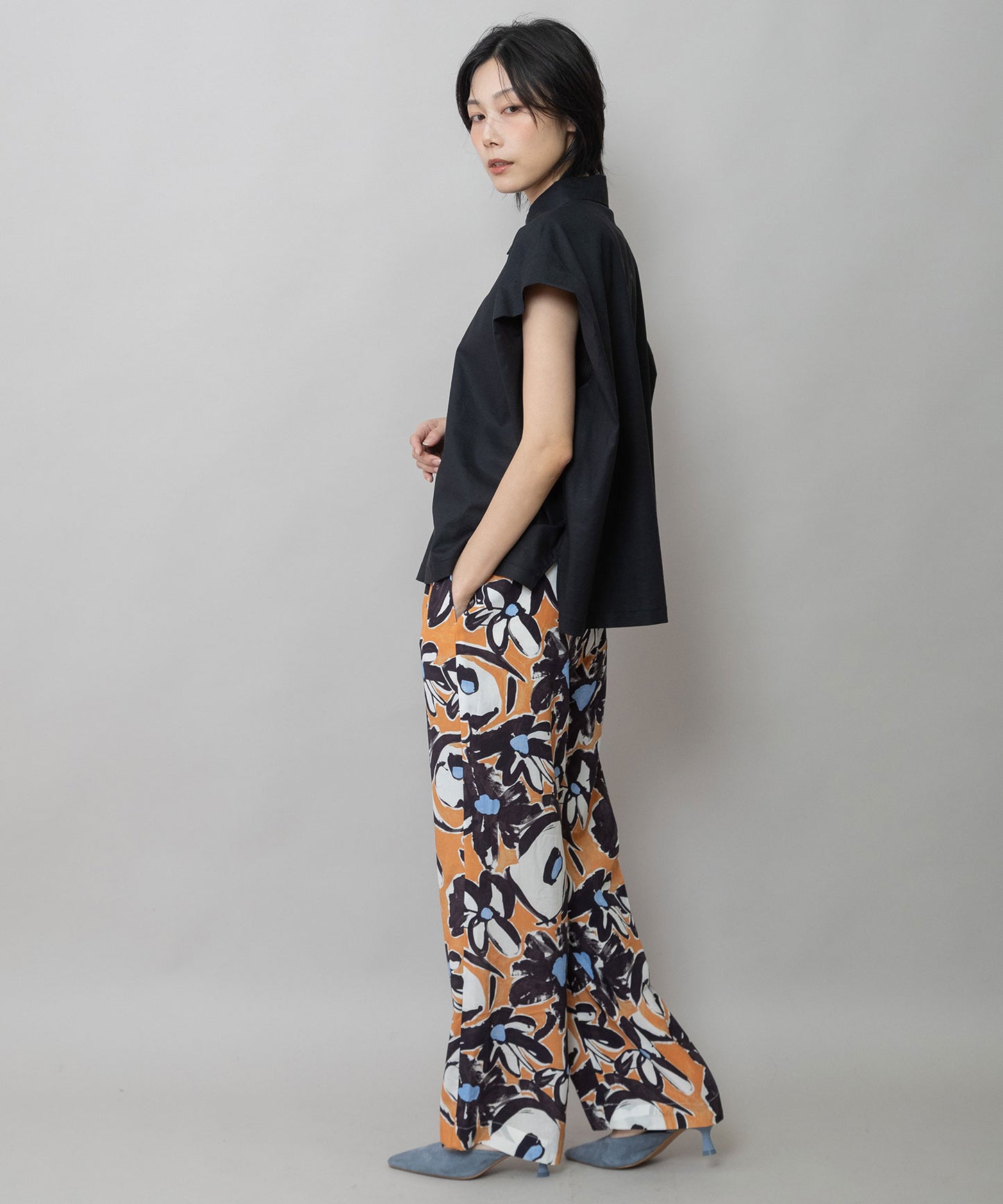 【UVカット】【接触冷感】ヘンプシャンブレータックスリーブシャツ