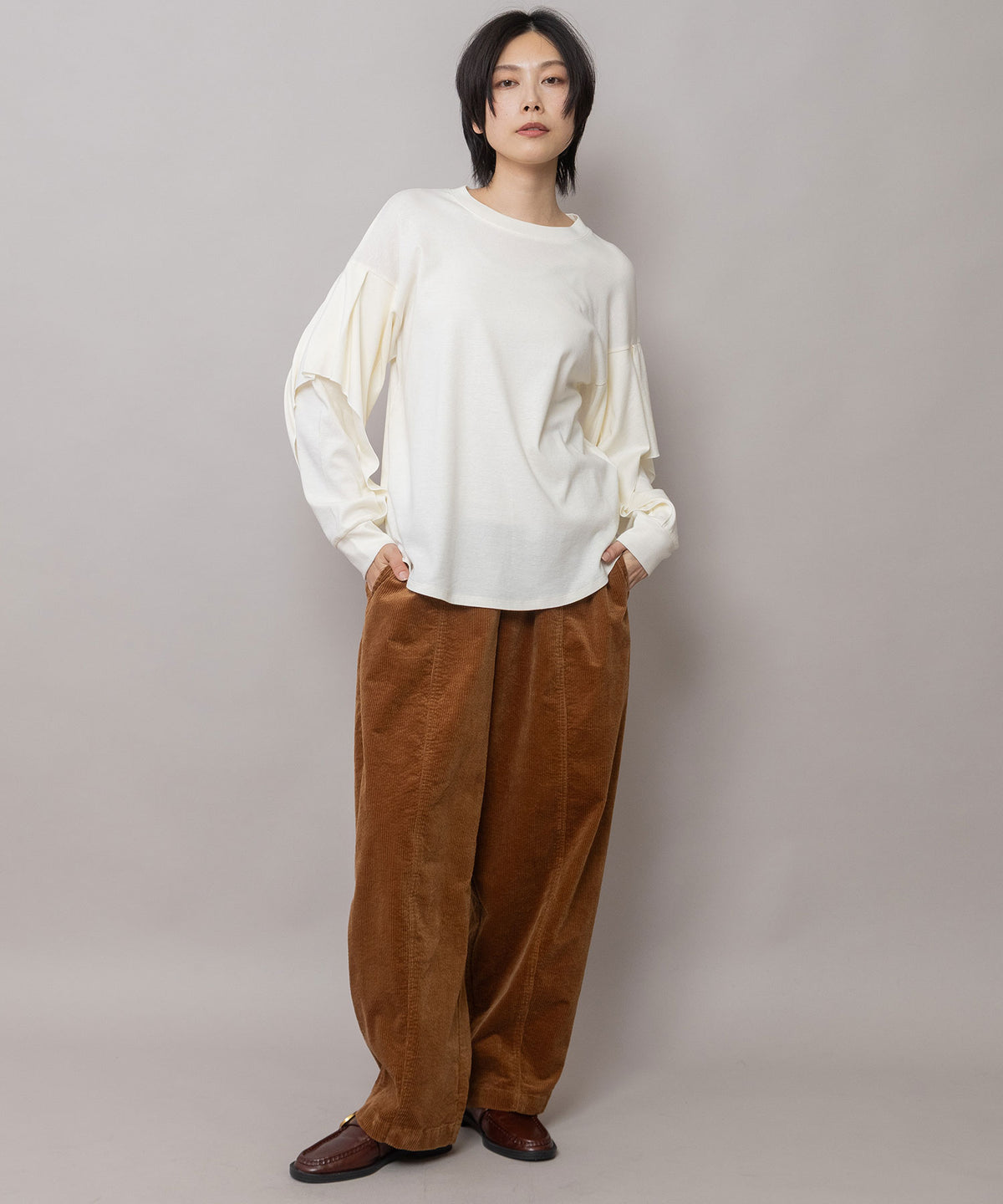 9ウェルソフトコーデュロイ バレルパンツ