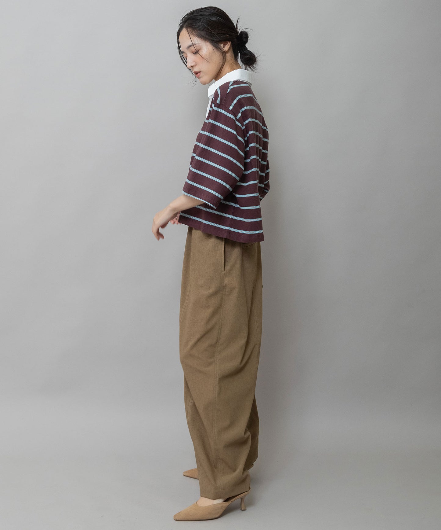 オールドコットンボーダージャージーポロシャツ