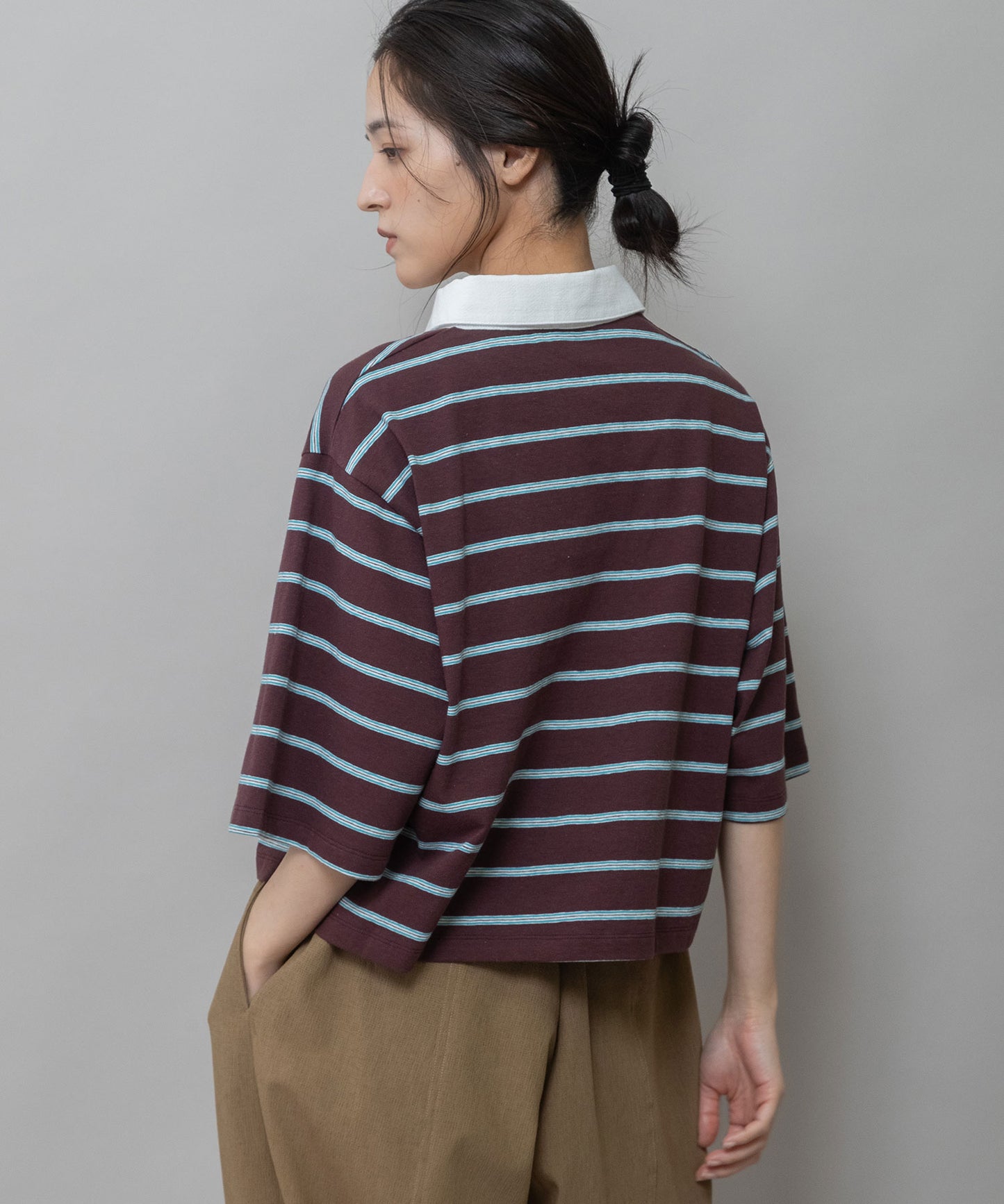 オールドコットンボーダージャージーポロシャツ