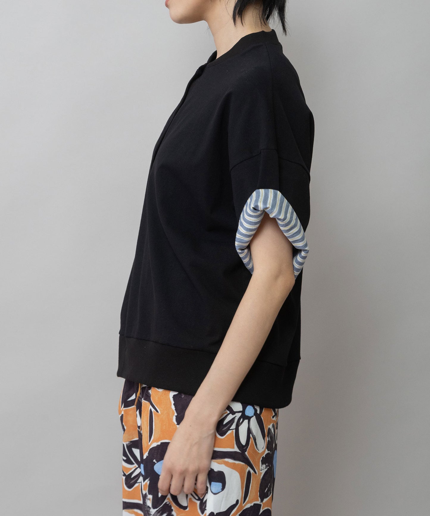 【接触冷感】ヴィンテージジャージ×ストライププルオーバー