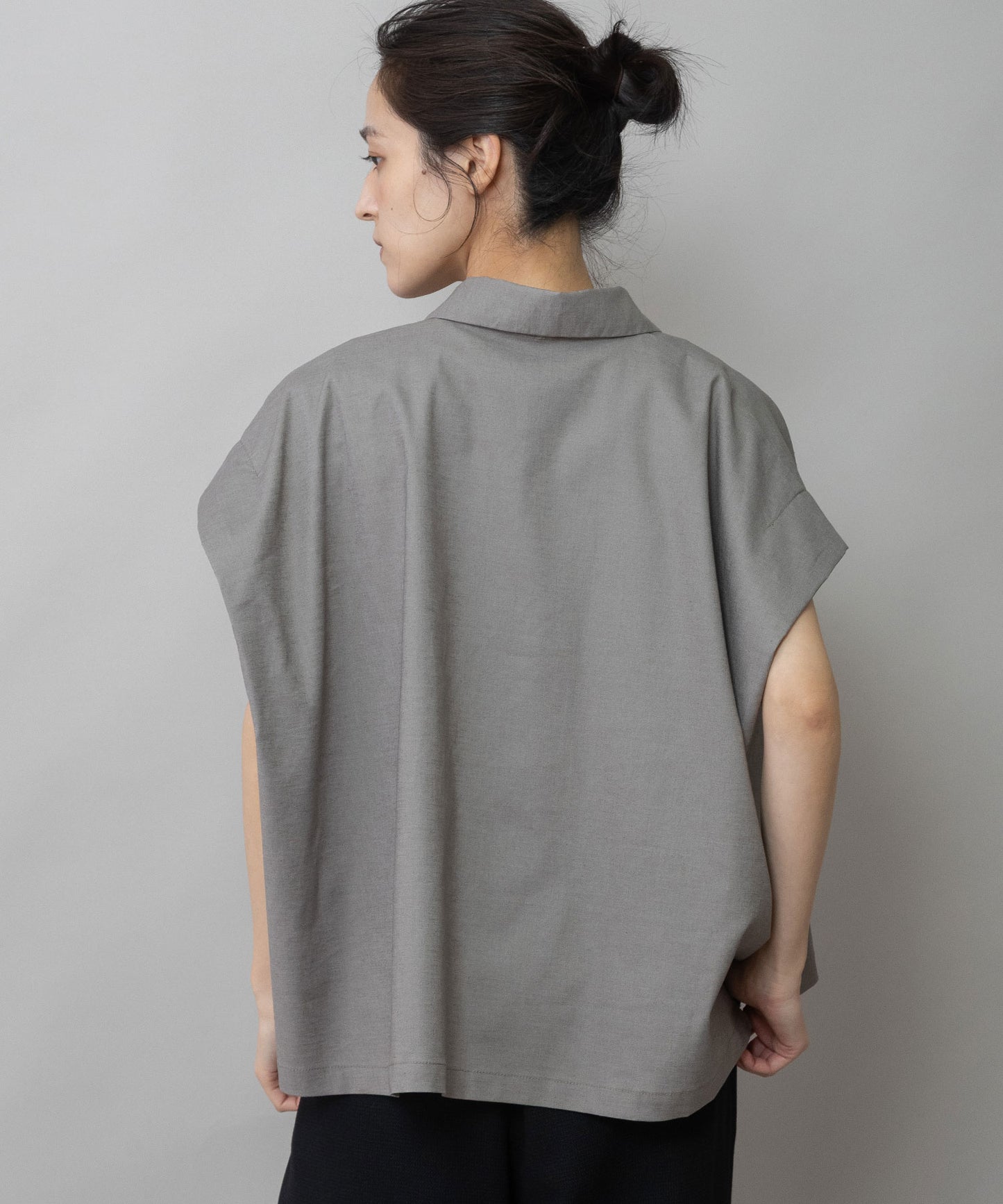 【UVカット】【接触冷感】ヘンプシャンブレータックスリーブシャツ