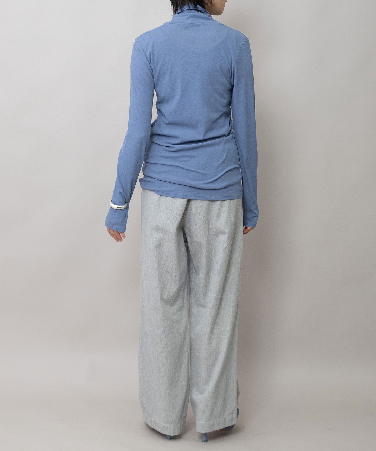 【定番】シアーストレッチリブタートルネックプルオーバー