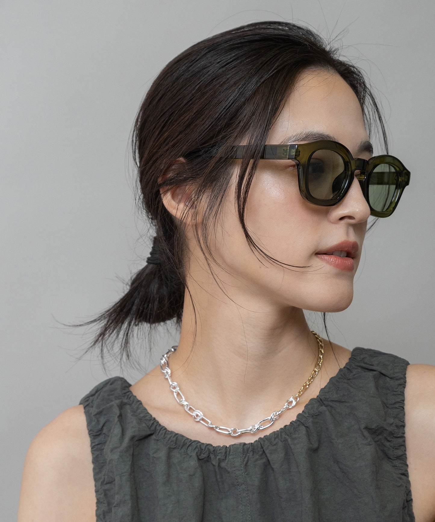 シックボストンフレームサングラス