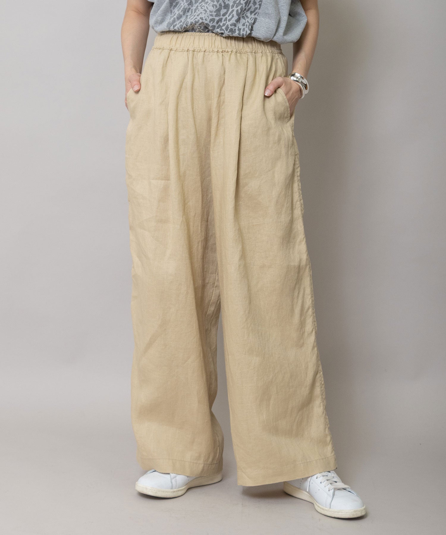 k*n様 最終値下げ　1940s フレンチ　リネン　ファーマーズ パンツ　ブジュ NARU｜(ナル) 40フレンチリネン ノッポパンツ 654860BE バイオ