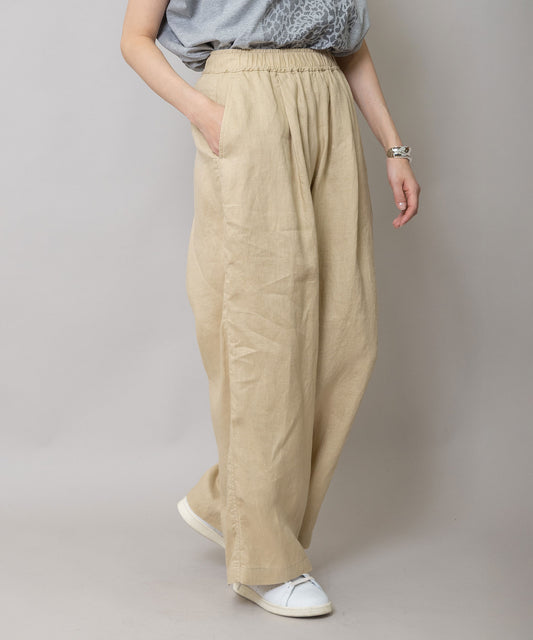 40sフレンチリネンキャンバスルーズワイドパンツ