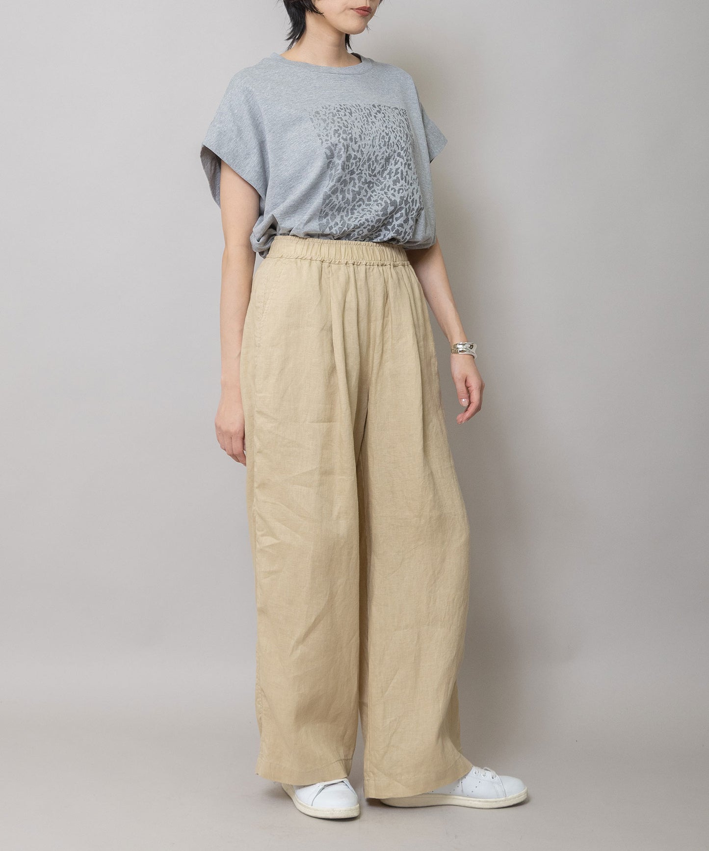 40sフレンチリネンキャンバスルーズワイドパンツ