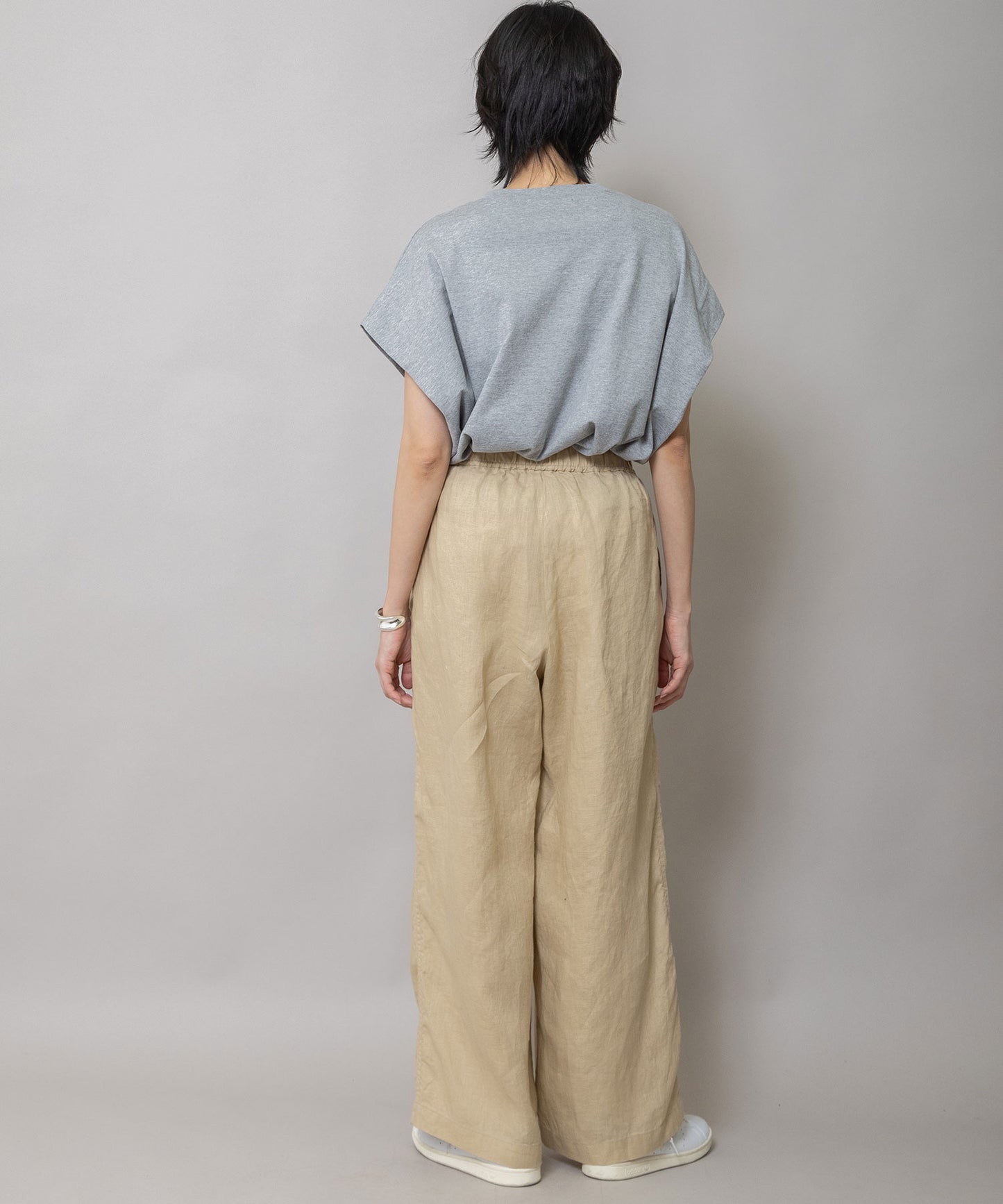 40sフレンチリネンキャンバスルーズワイドパンツ