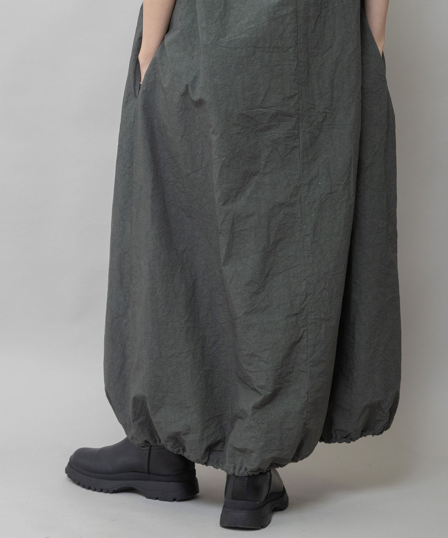 コットンリネンドローストリングワンピース