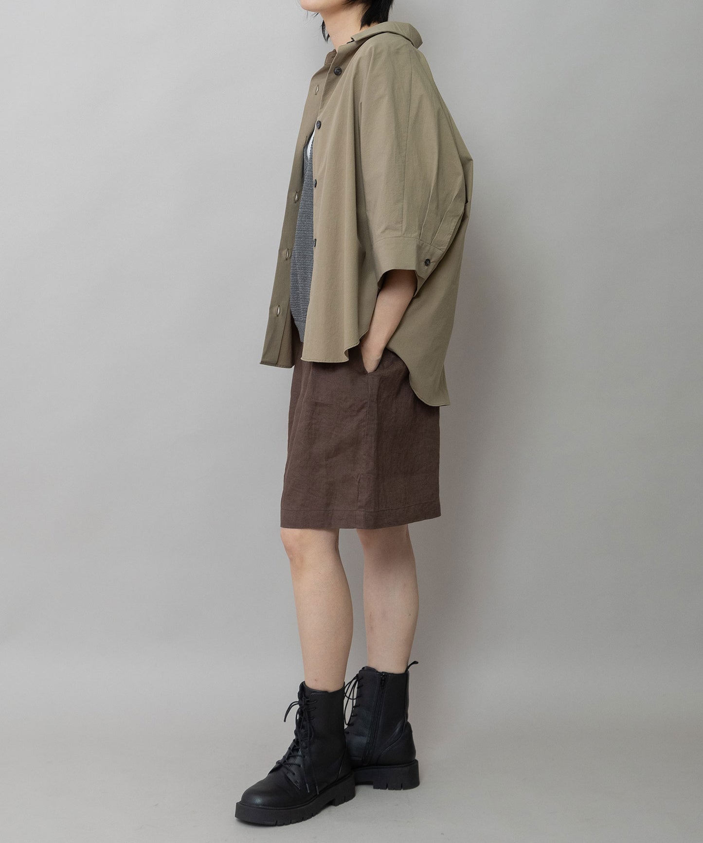 オーガニックコットンタイプライターハーフスリーブシャツ