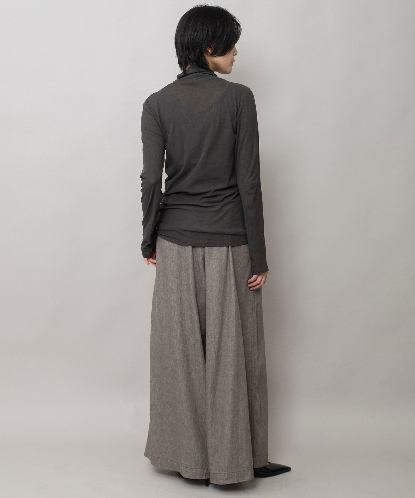 【定番】シアーストレッチリブタートルネックプルオーバー