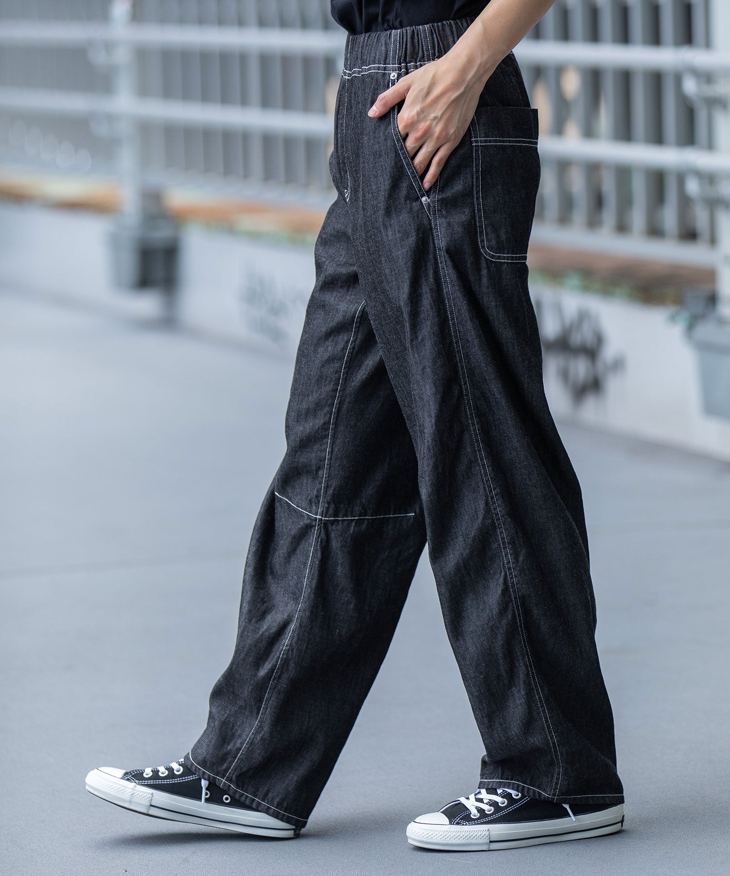 コットンリヨセルデニムバレルイージーパンツ – Munich web shop