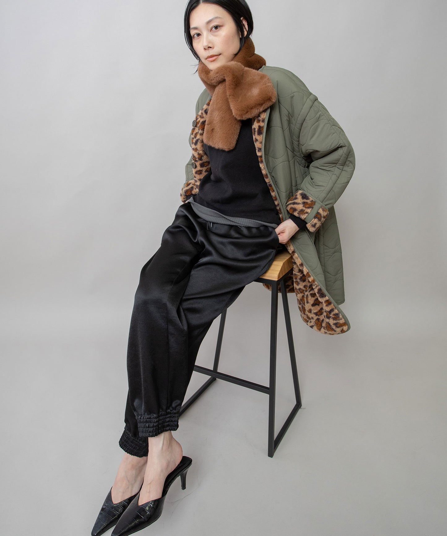 フェイクファーショートマフラー