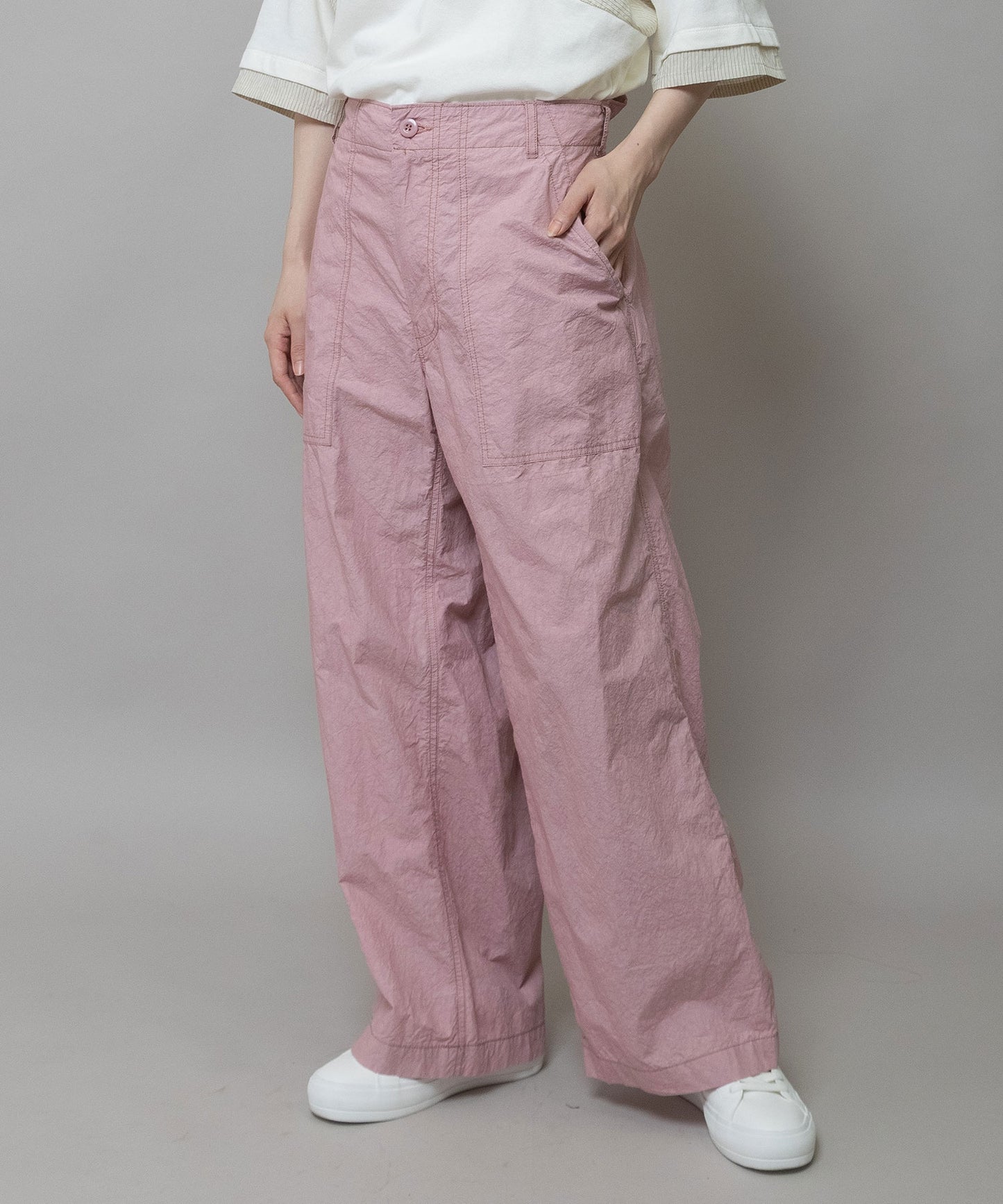 コットンリネンタイプライターベイカーパンツ