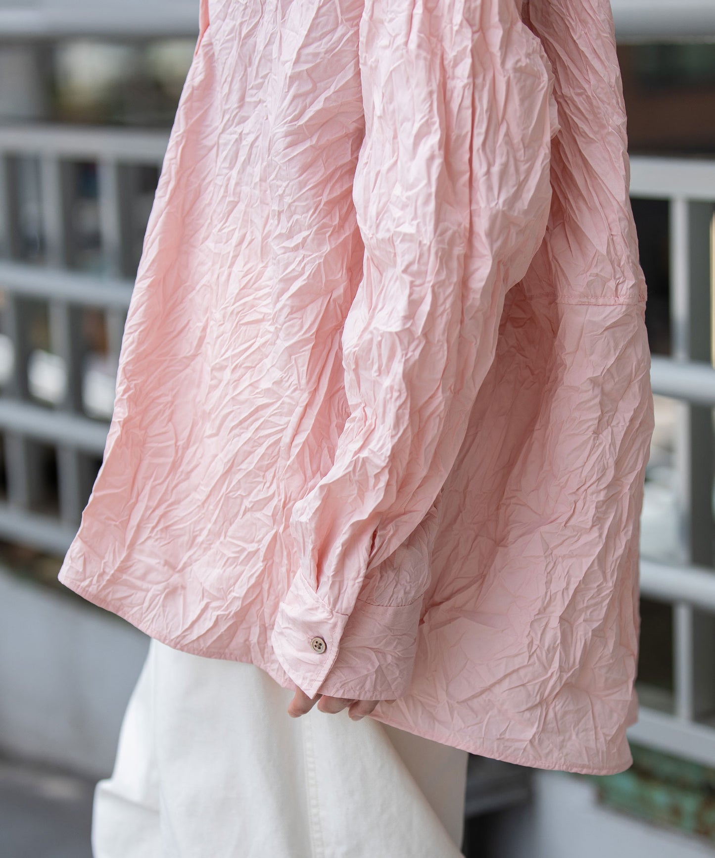 ワッシャーブロード＆ストライププルオーバーシャツ