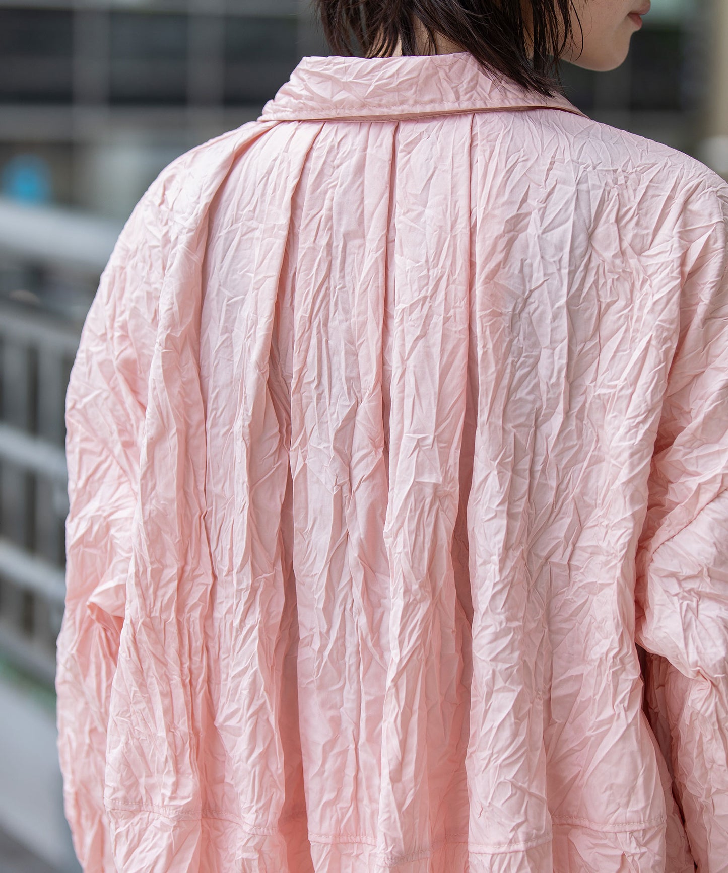 ワッシャーブロード＆ストライププルオーバーシャツ