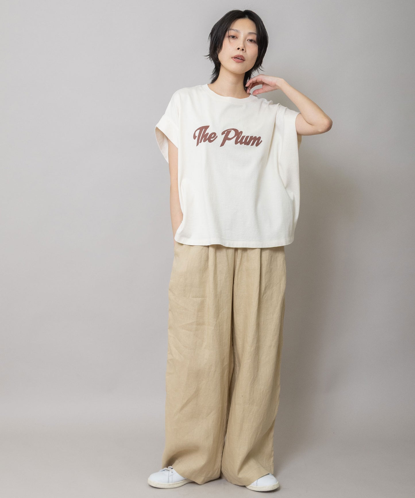 【 NEW COLOR 】"The Plum"ロゴプリントタックスリーブTシャツ
