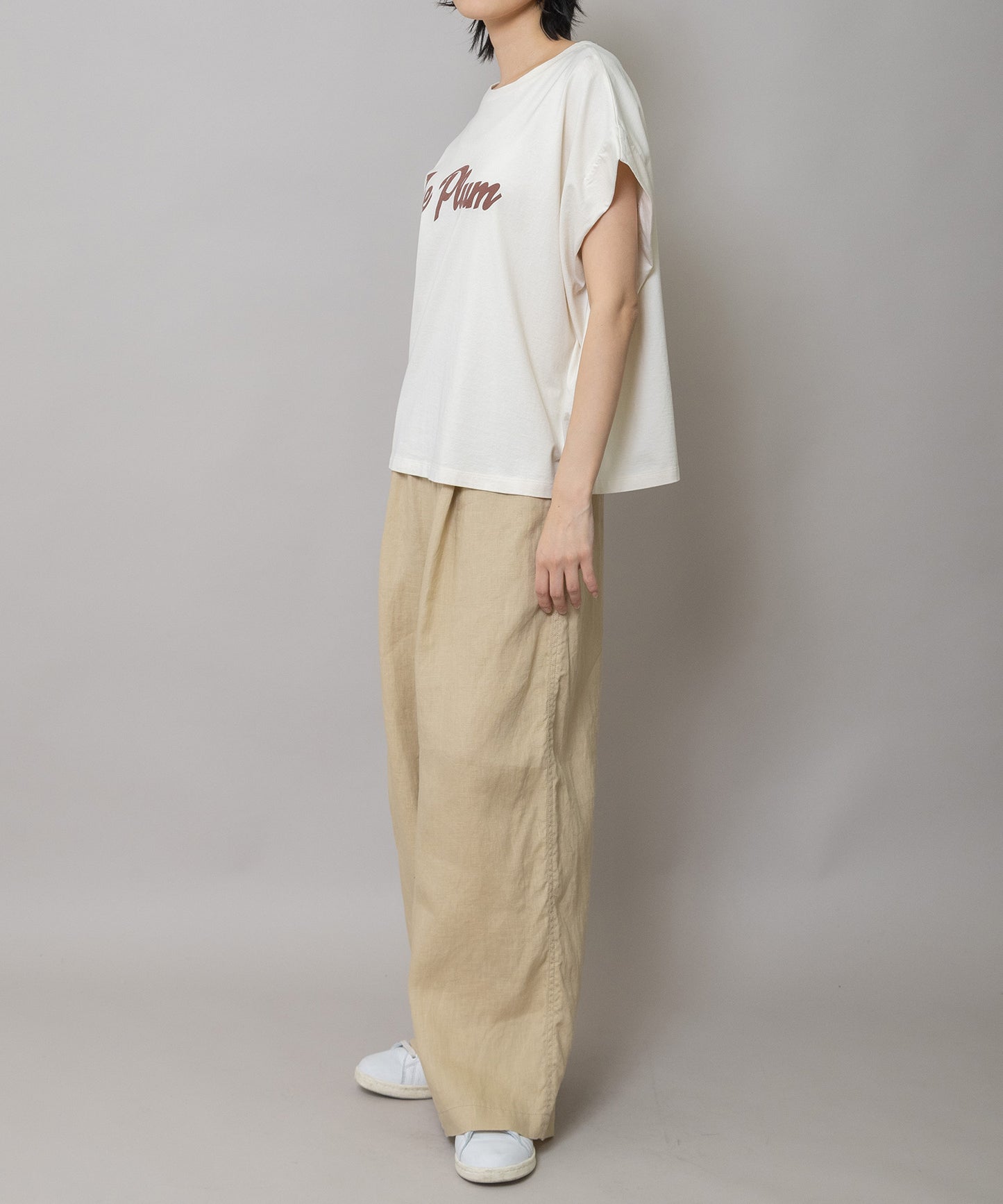 【 NEW COLOR 】"The Plum"ロゴプリントタックスリーブTシャツ