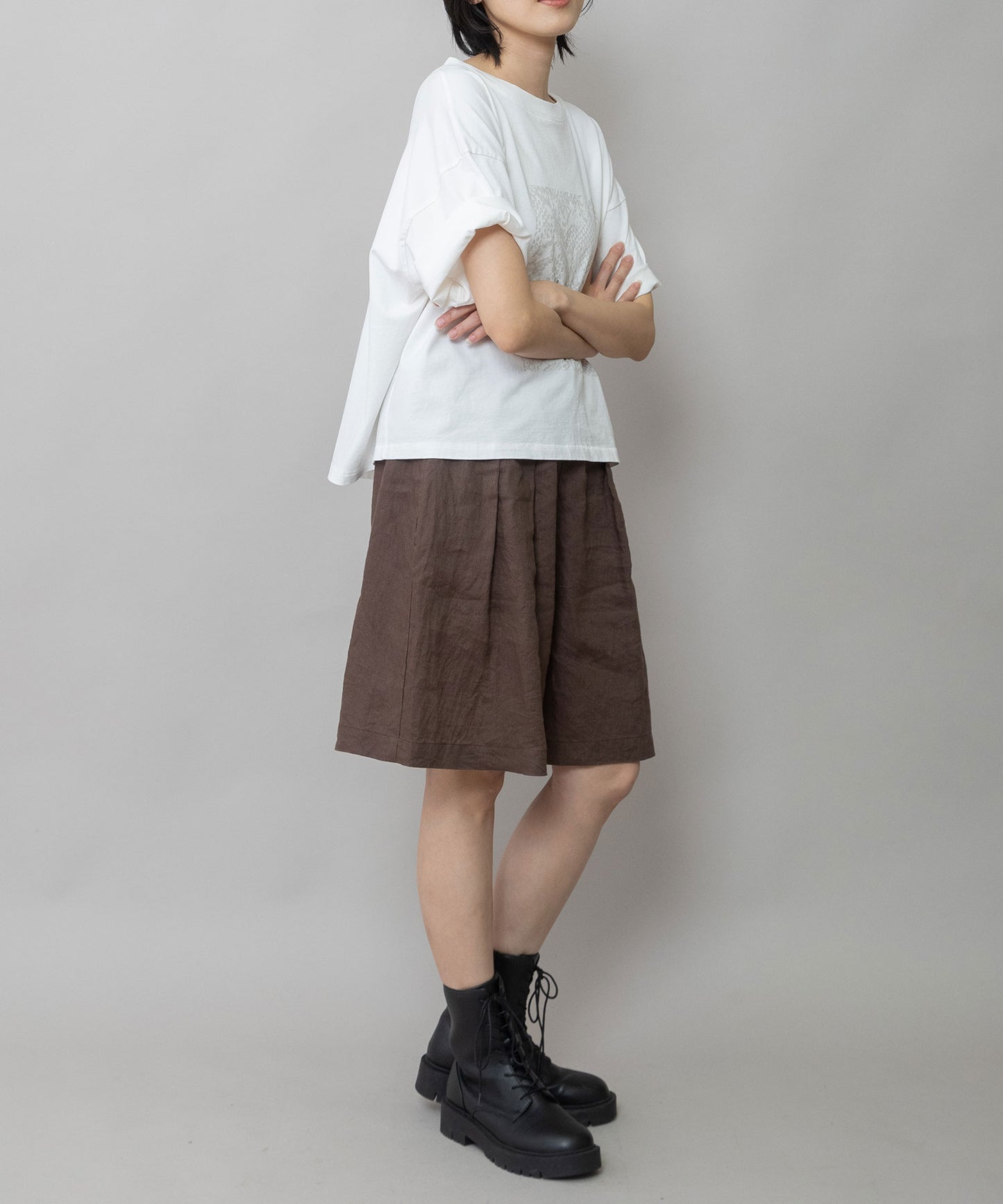 コットンジャージパイソン柄プリントTシャツ