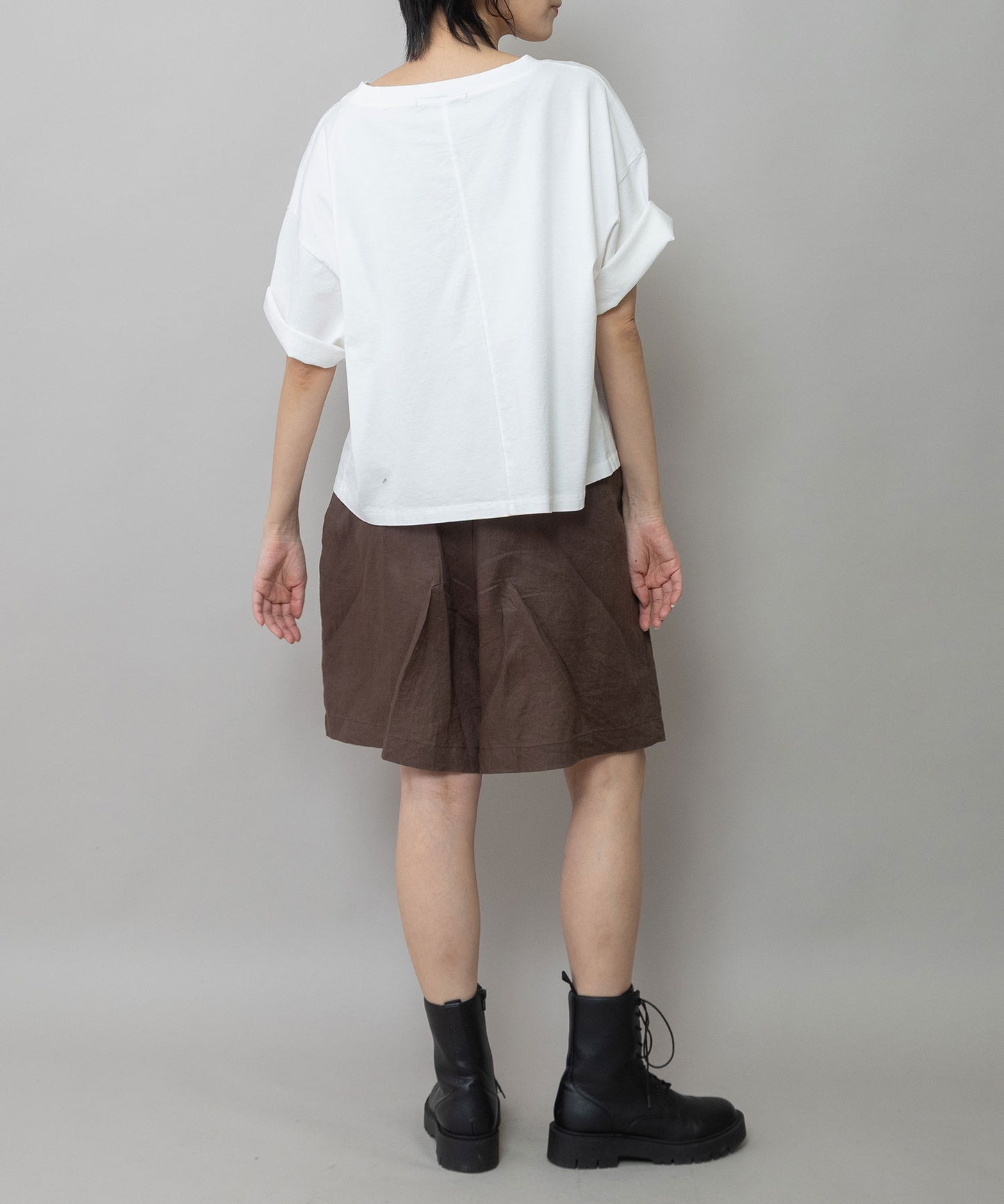 【吸水性】【発散性】40sフレンチリネンワイドハーフパンツ