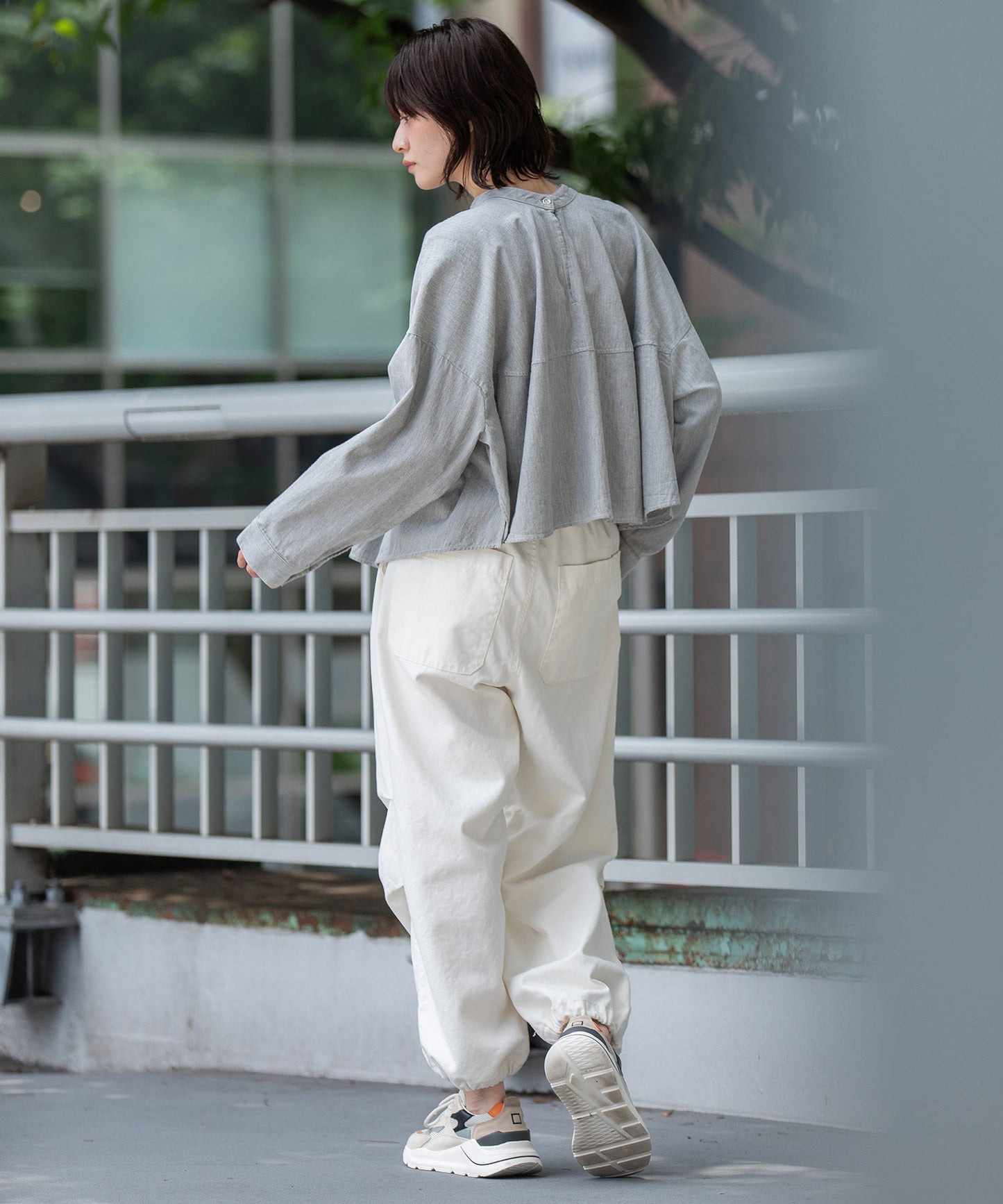 6ozスラブデニム２wayクロップドシャツ